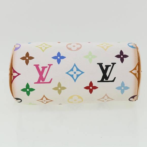 LOUIS VUITTON Monogram Multicolor Mini Speedy Hand Bag White M92645 Auth am548g - Picture 5 of 16